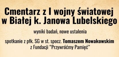 Czwartkowe spotkania muzealne – nowe fakty o cmentarzu wojennym